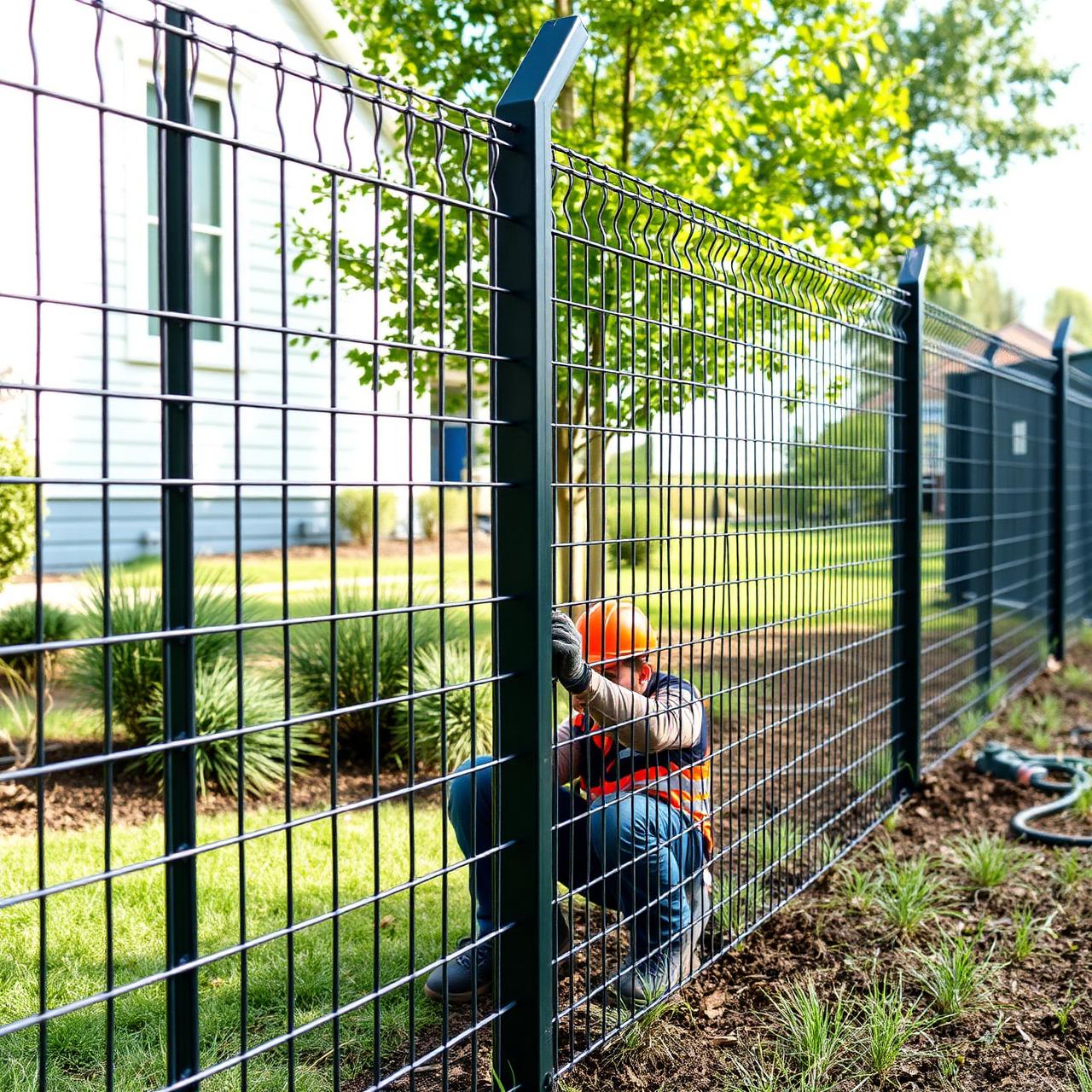 Instalação de tela soldada em terreno residencial